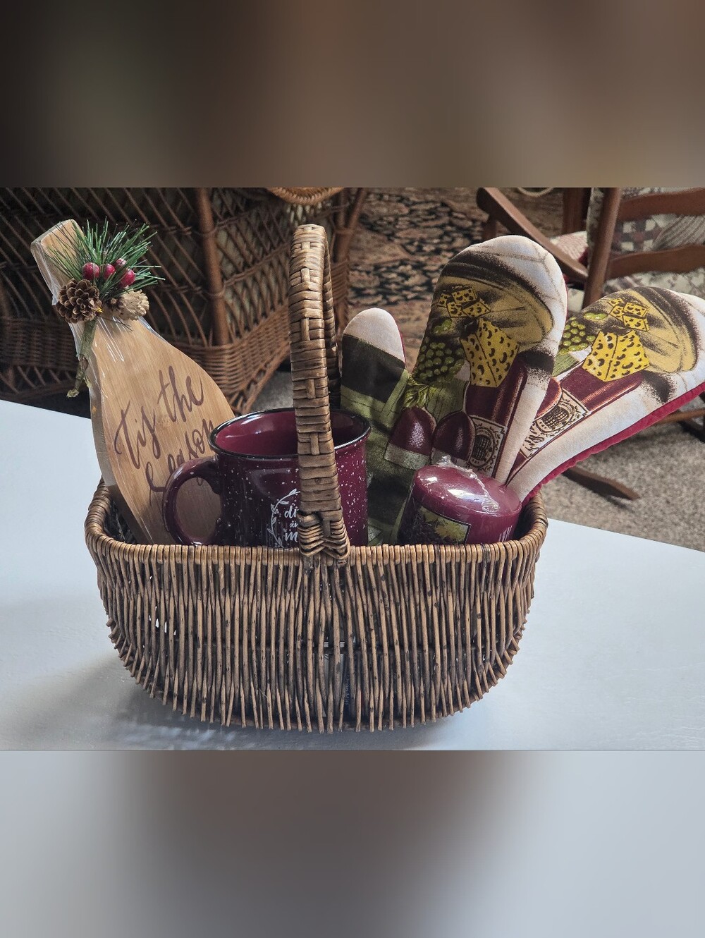 Festive Fall 23-24" Wreath with Pinecones, Pumpkins, and Berries - Picture 17 of 17